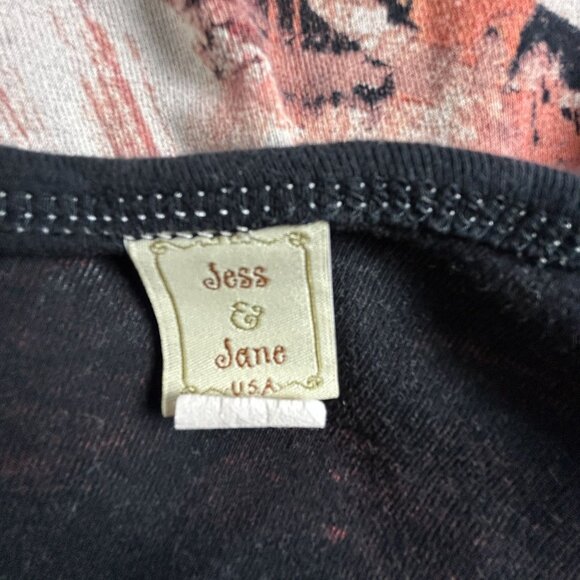 Jess & Jane Womens 1X Fall Brushes Top Abstract Print 100% Cotton Made In USA - Picture 3 of 7